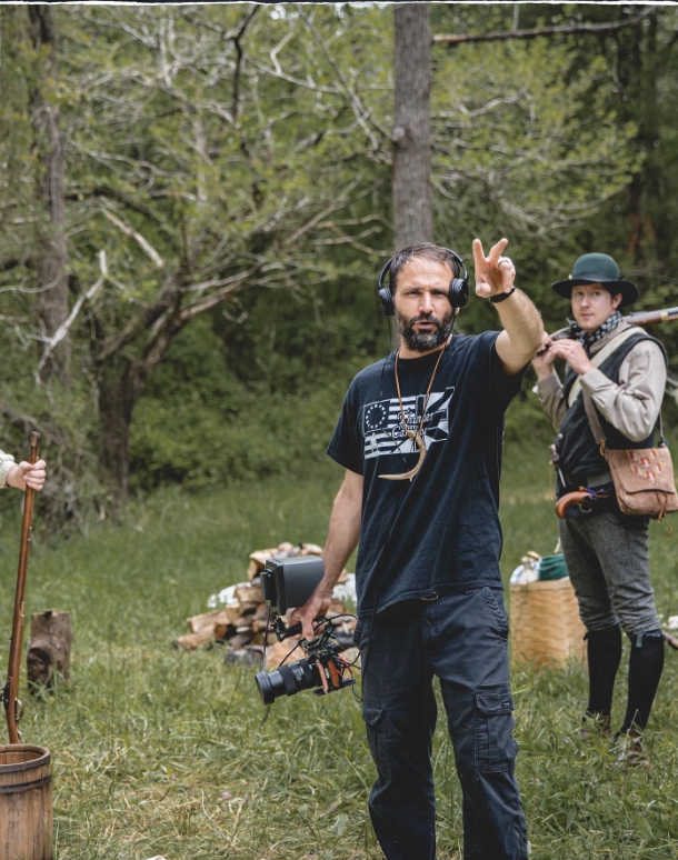 Michael Helms on set